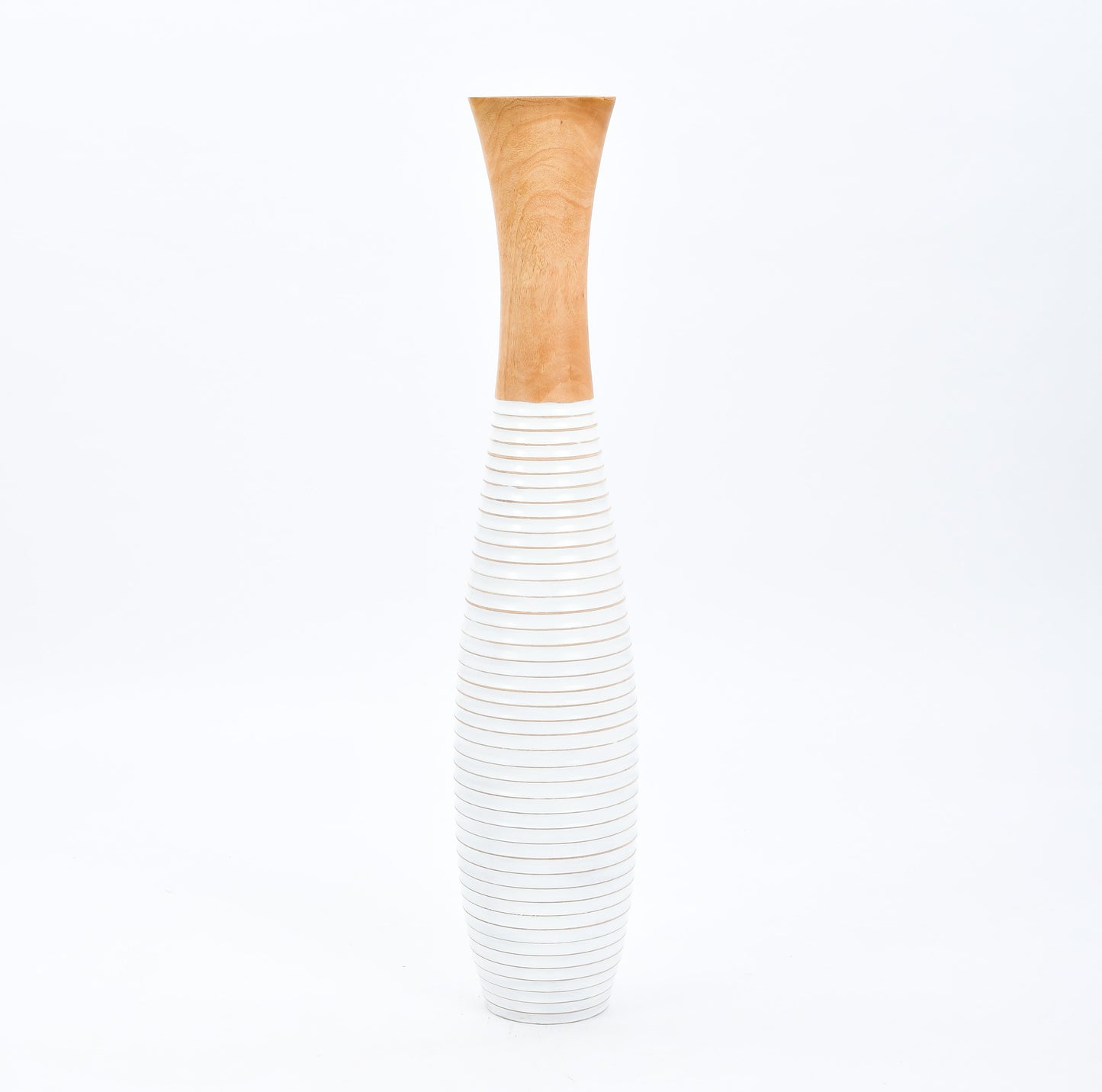 Large Mango Wood Floor Vase – Handcrafted Decorative Highlight from Thailand, 105 cm