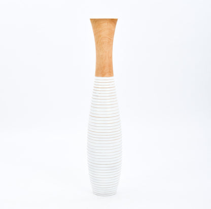 Large Mango Wood Floor Vase – Handcrafted Decorative Highlight from Thailand, 105 cm