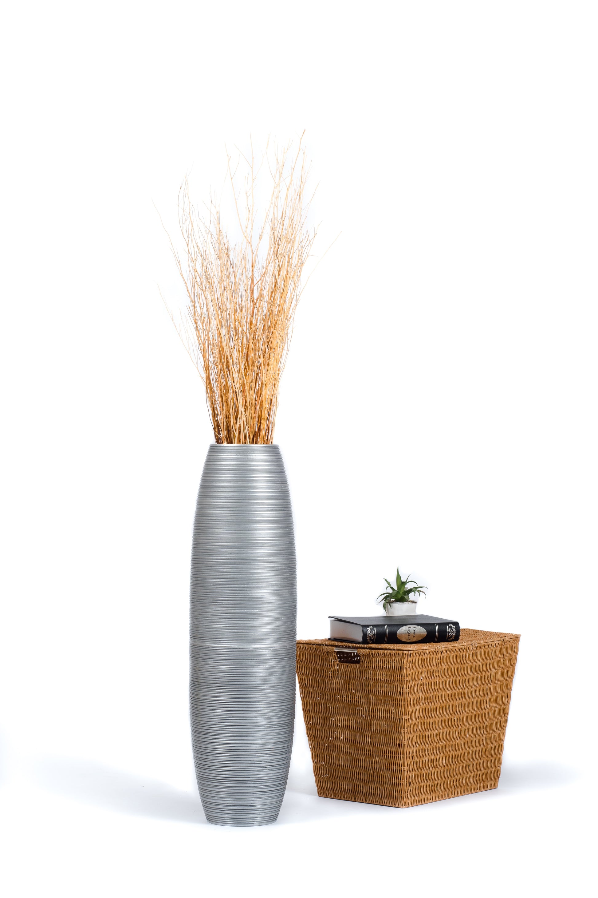 Large Mango Wood Floor Vase – Handcrafted Decorative Highlight from Thailand, 85 cm