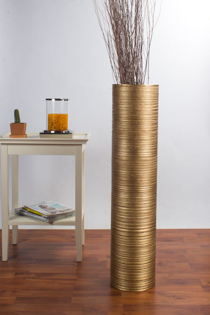 Large Mango Wood Floor Vase – Handcrafted Decorative Highlight from Thailand, 85 cm