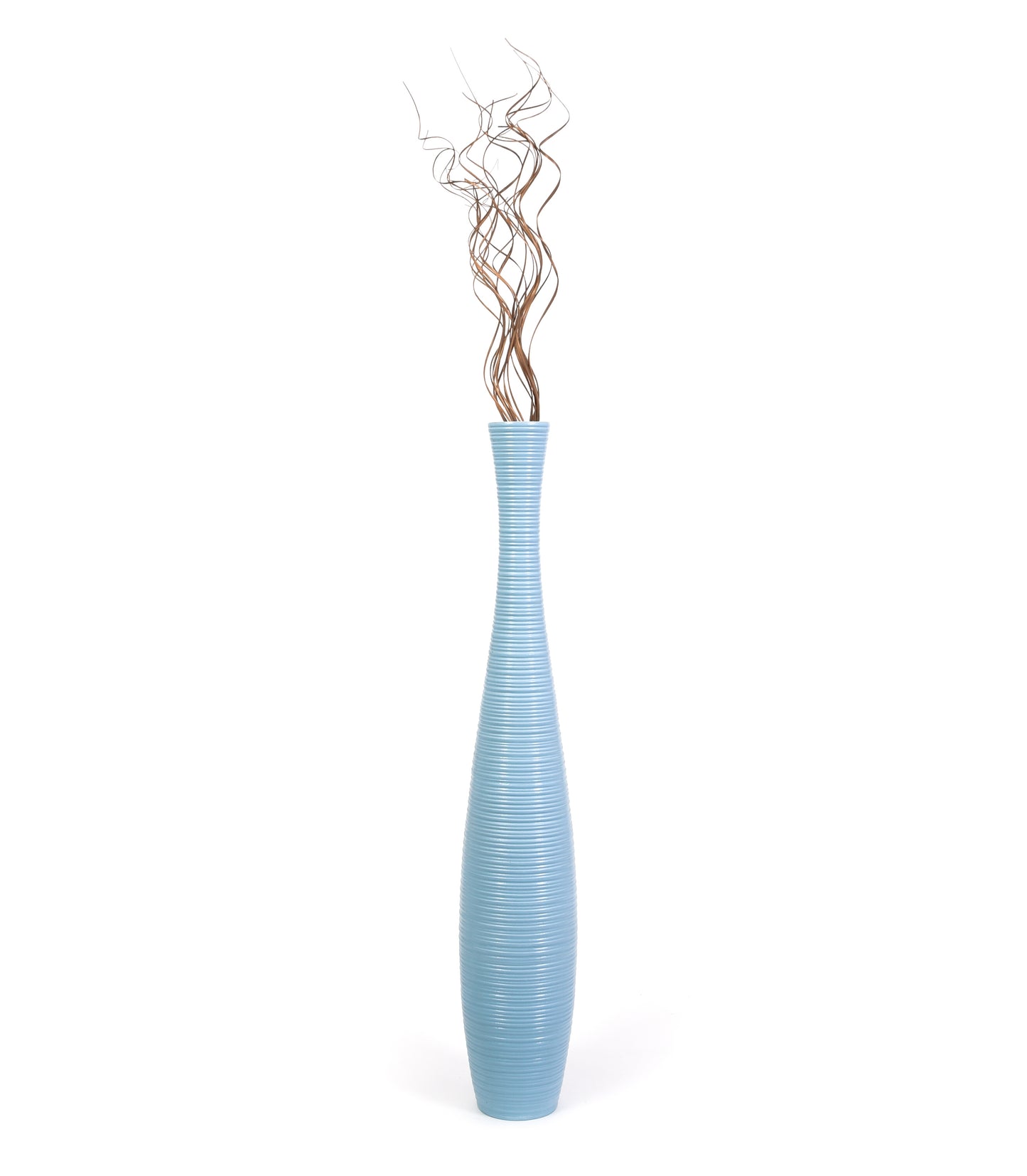 Large Mango Wood Floor Vase – Handcrafted Decorative Highlight from Thailand, 85 cm