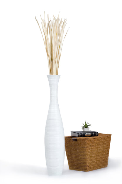Large Mango Wood Floor Vase – Handcrafted Decorative Highlight from Thailand, 105 cm