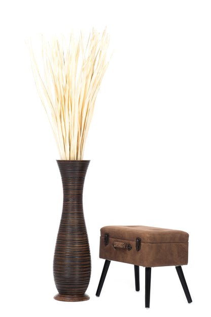 Large Mango Wood Floor Vase – Handcrafted Decorative Highlight from Thailand, 85 cm