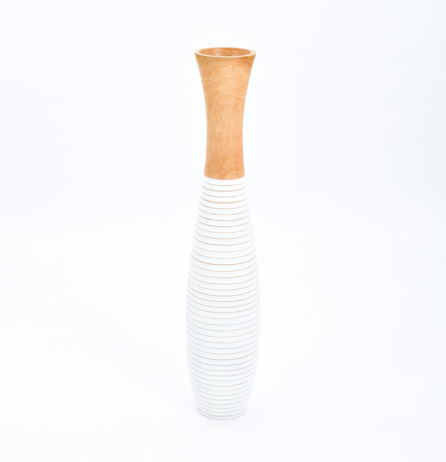 Large Mango Wood Floor Vase – Handcrafted Decorative Highlight from Thailand, 105 cm