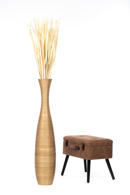 Large Mango Wood Floor Vase – Handcrafted Decorative Highlight from Thailand, 105 cm