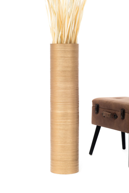 Large Mango Wood Floor Vase – Handcrafted Decorative Highlight from Thailand, 85 cm