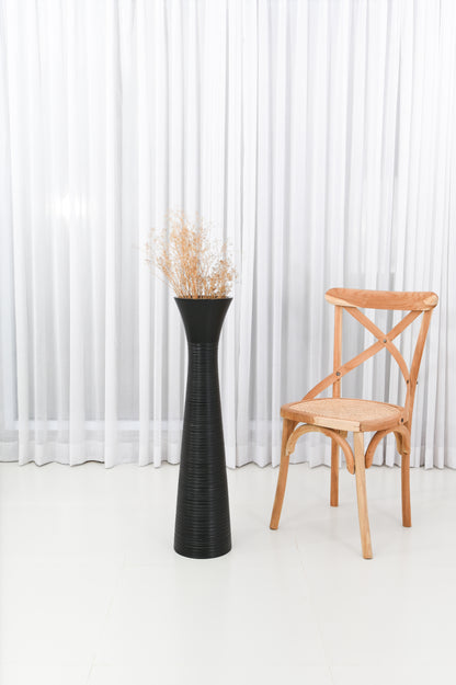 Large Mango Wood Floor Vase – Handcrafted Decorative Highlight from Thailand, 85 cm