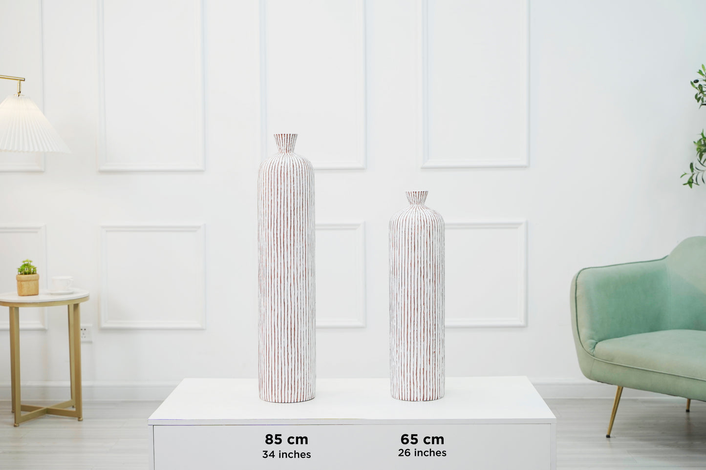 Large Resin Floor Vase – Stylish Waterproof Vase for Fresh & Dried Flowers, 85 cm