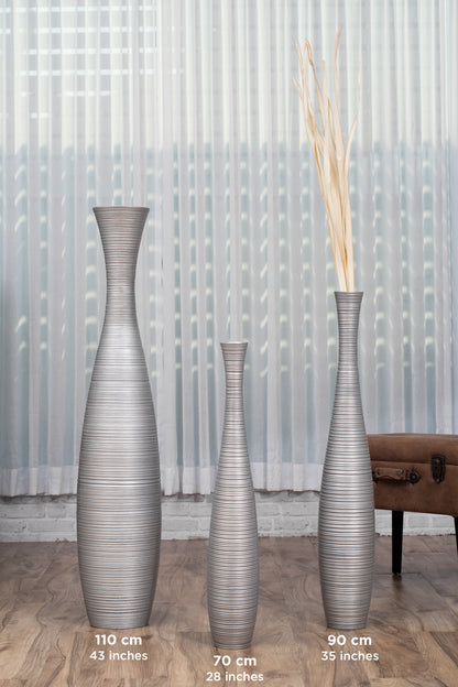 Large Mango Wood Floor Vase – Handcrafted Decorative Highlight from Thailand, 85 cm