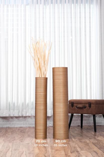 Large Mango Wood Floor Vase – Handcrafted Decorative Highlight from Thailand, 85 cm